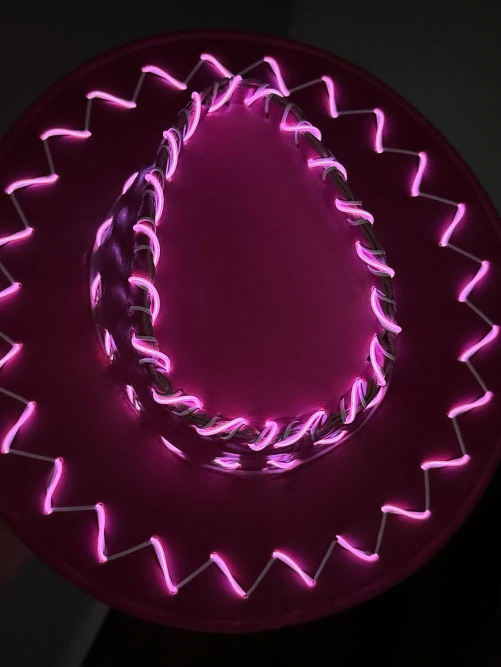 Pink cowboy hat western party hat with lights